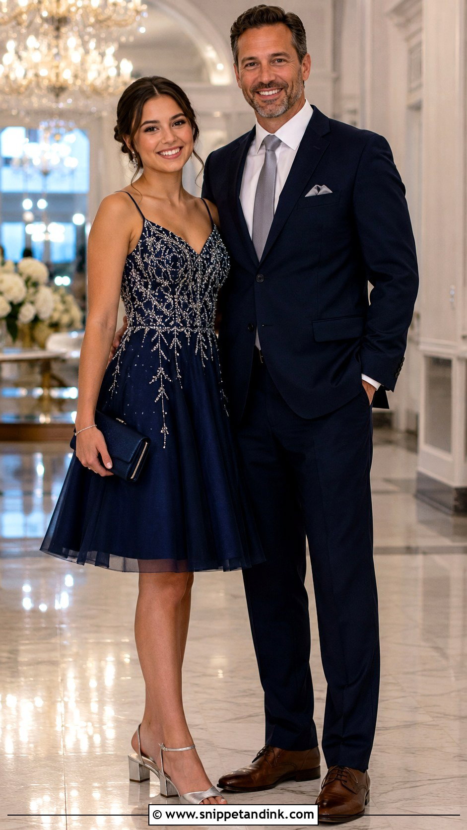 Navy And Silver Father Daughter Dance Outfit - Snippet and Ink - 20 Father Daughter Dance Outfit Ideas