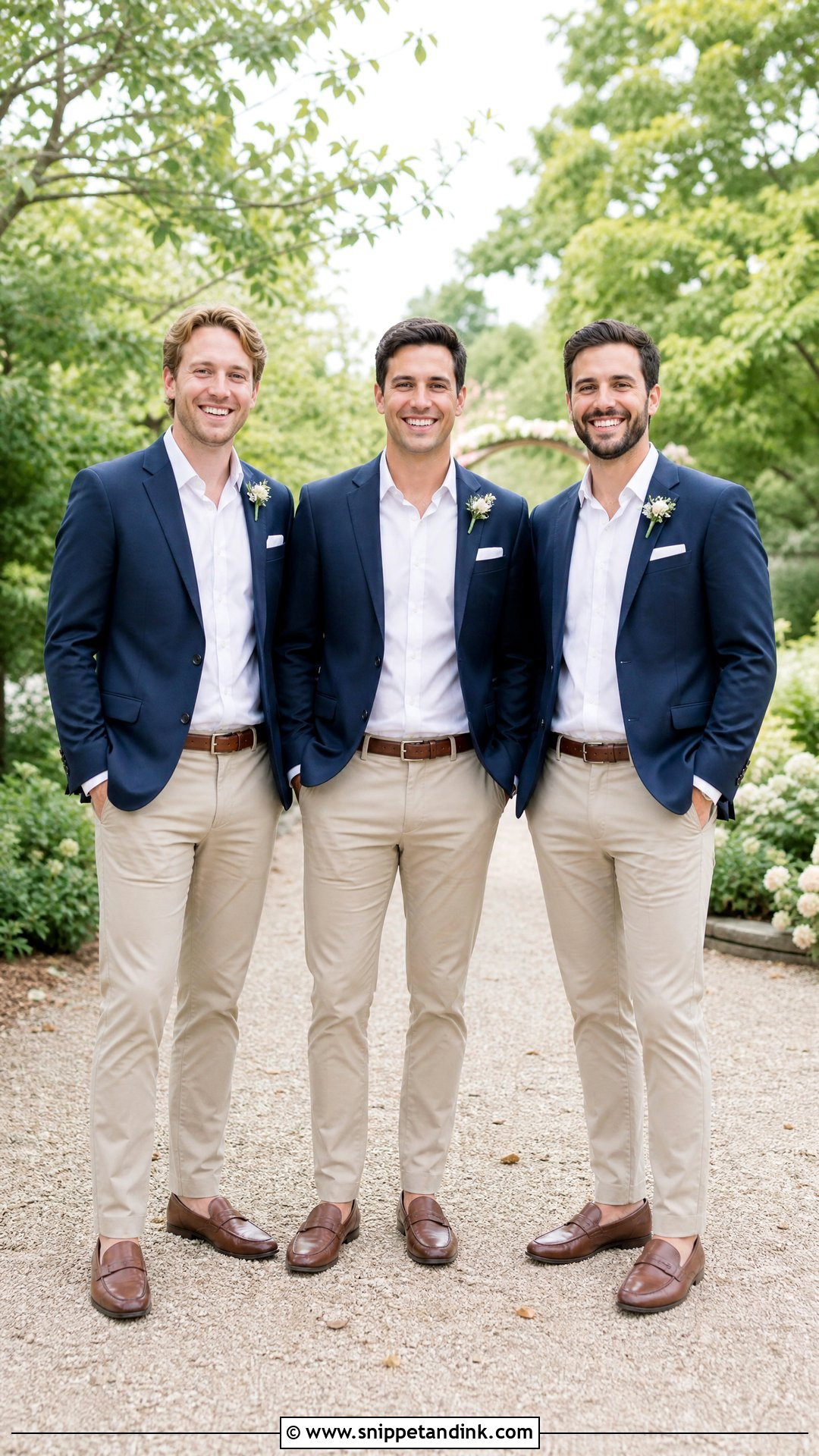 Navy Blazer And Chinos Groomsman Attire - Snippet and Ink - 25 Groomsman Attire Ideas