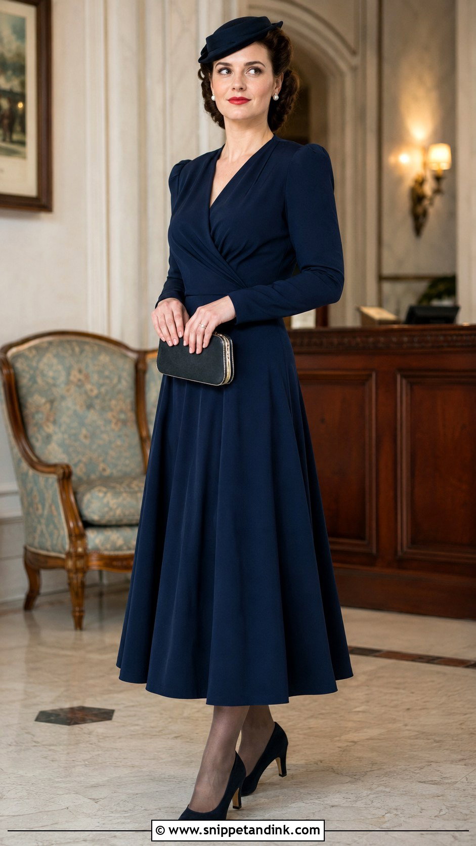 Navy Blue 1940s Ball Gown - Snippet and Ink - 20 1940S Ball Gown Ideas