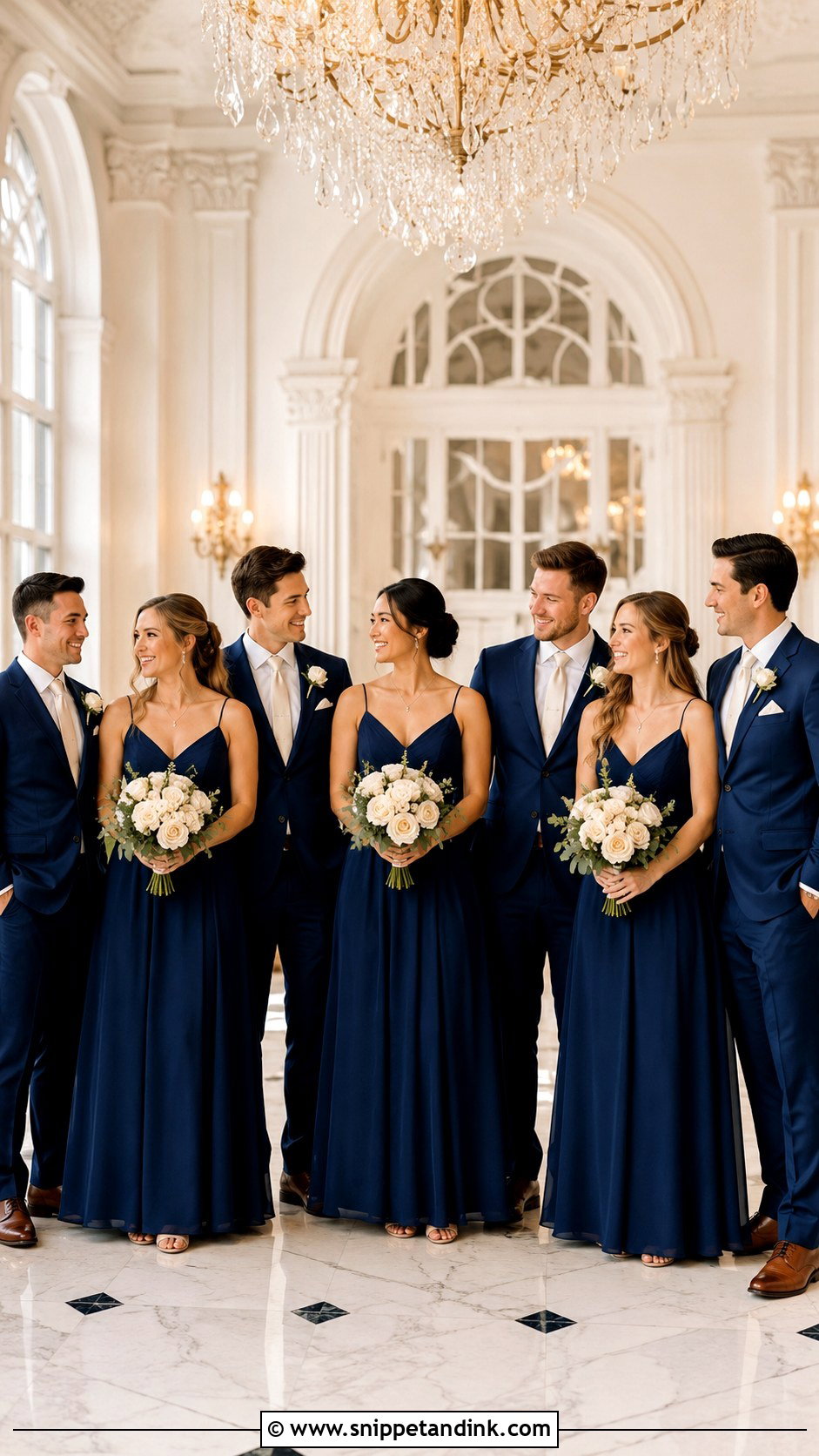 Navy Blue A Line Bridesmaid Dresses - Snippet and Ink - 25 Navy Blue Bridal Party Ideas