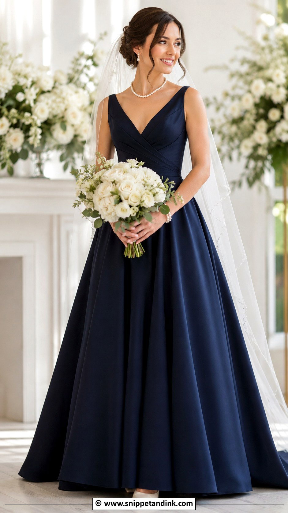 Navy Blue A Line Wedding Dress - Snippet and Ink - 25 Navy Blue Wedding Dress Ideas