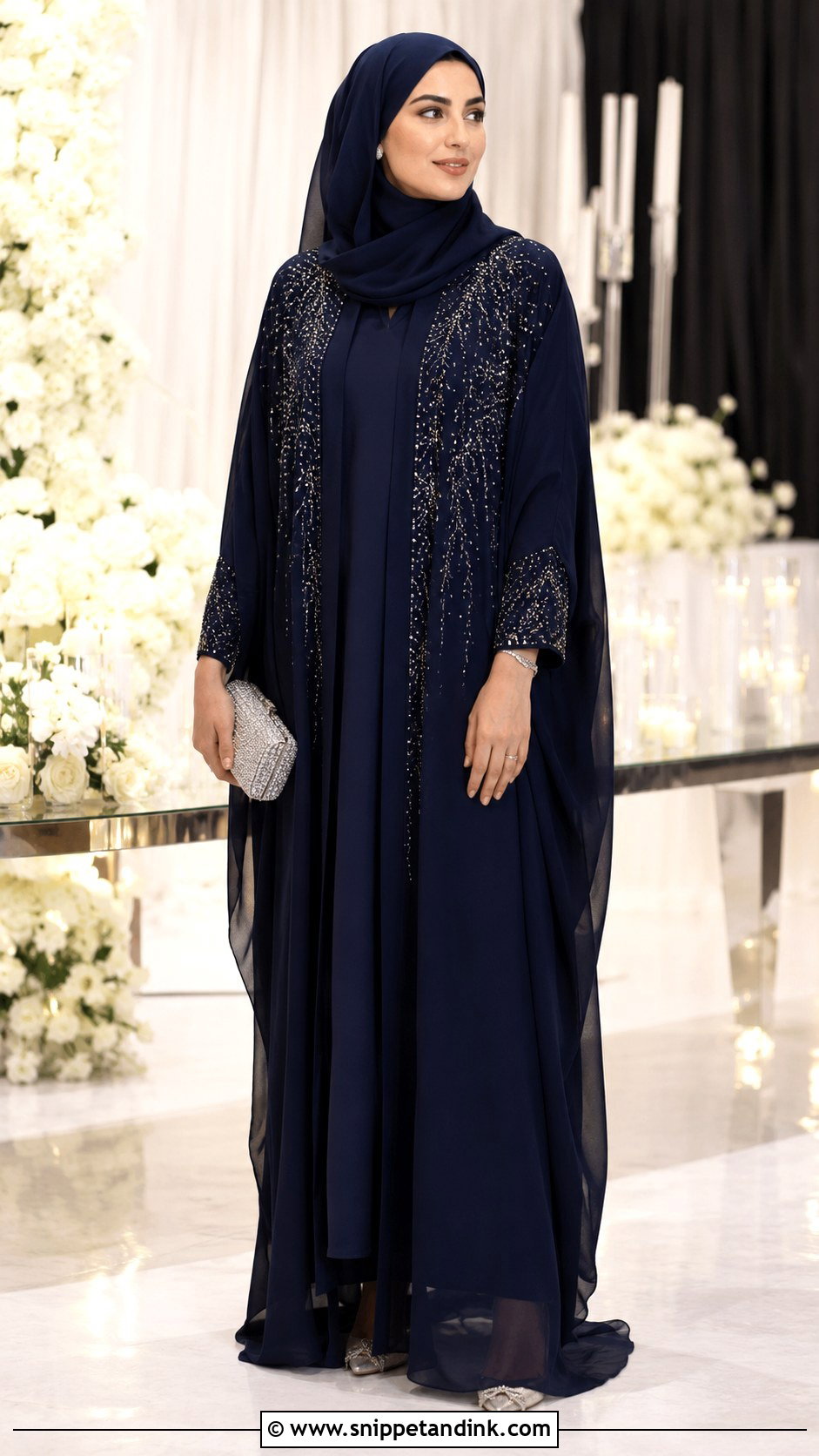 Navy Blue Abaya - Snippet and Ink - 30 Wedding Abaya Ideas