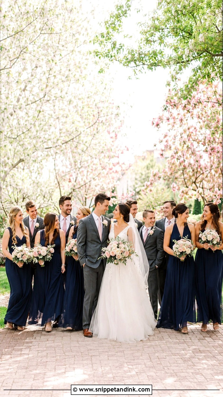 Navy Blue And Blush Bridal Party - Snippet and Ink - 25 Navy Blue Bridal Party Ideas
