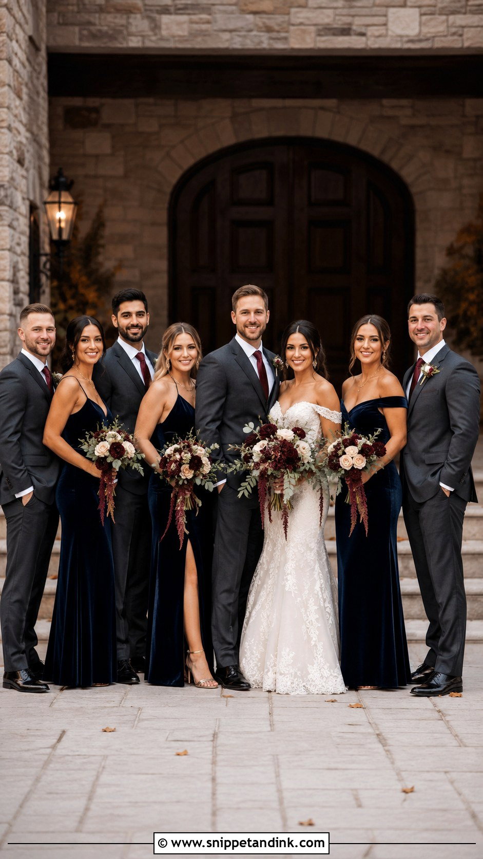 Navy Blue And Burgundy Bridal Party - Snippet and Ink - 25 Navy Blue Bridal Party Ideas