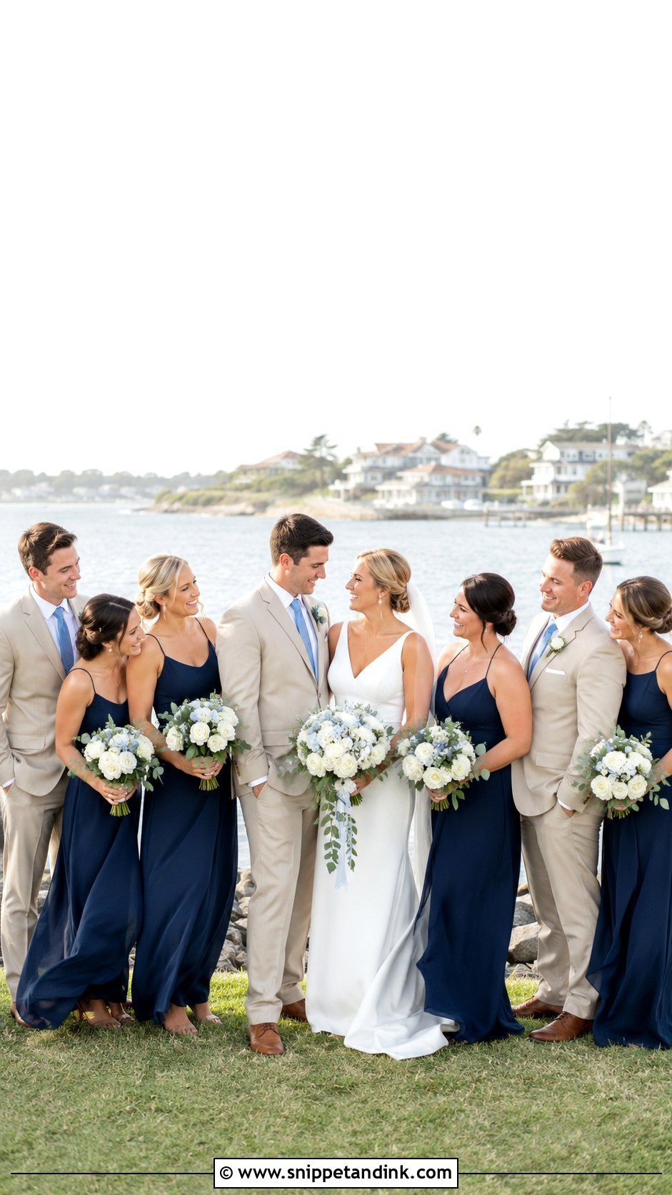 Navy Blue And Champagne Bridal Party - Snippet and Ink - 25 Navy Blue Bridal Party Ideas
