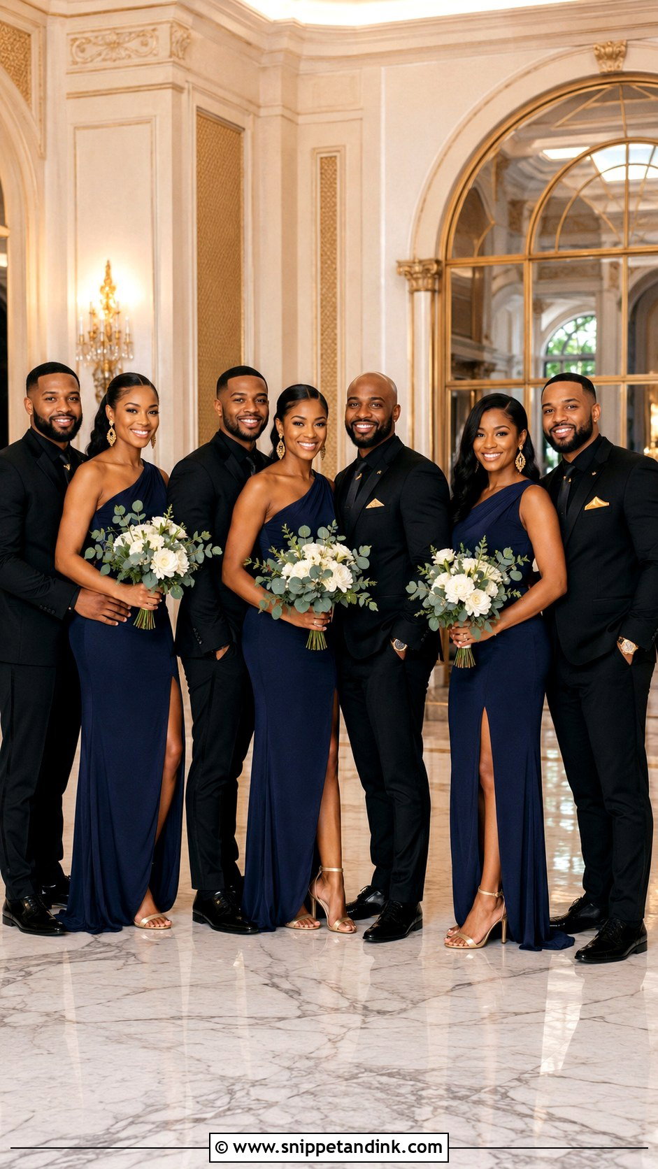Navy Blue And Gold Bridal Party - Snippet and Ink - 25 Navy Blue Bridal Party Ideas