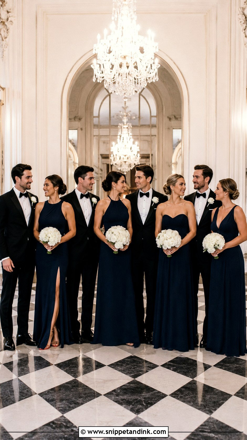Navy Blue Black Tie Bridal Party - Snippet and Ink - 25 Navy Blue Bridal Party Ideas