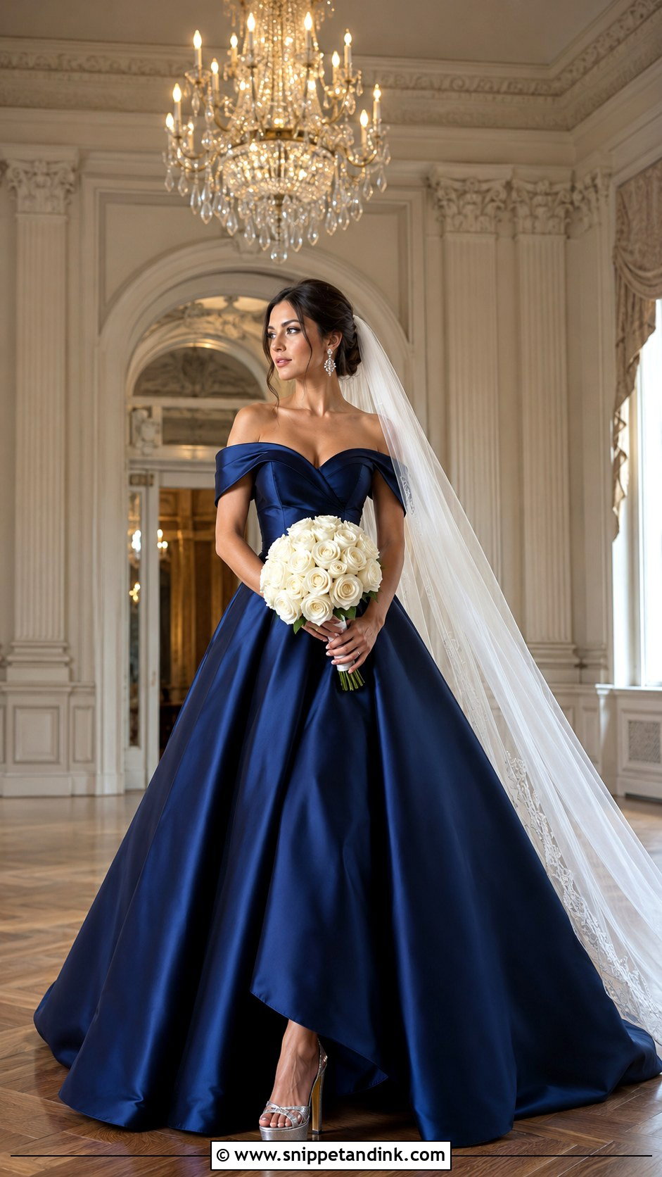 Navy Blue Bridal Ball Gown - Snippet and Ink - 20 Blue Bridal Ideas