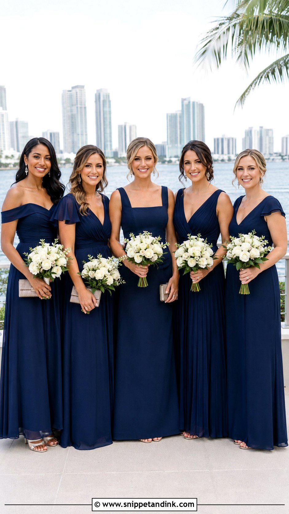Navy Blue Bridal Team Dresses With Silver Heels - Snippet and Ink - 20 Bridal Team Dresses Ideas