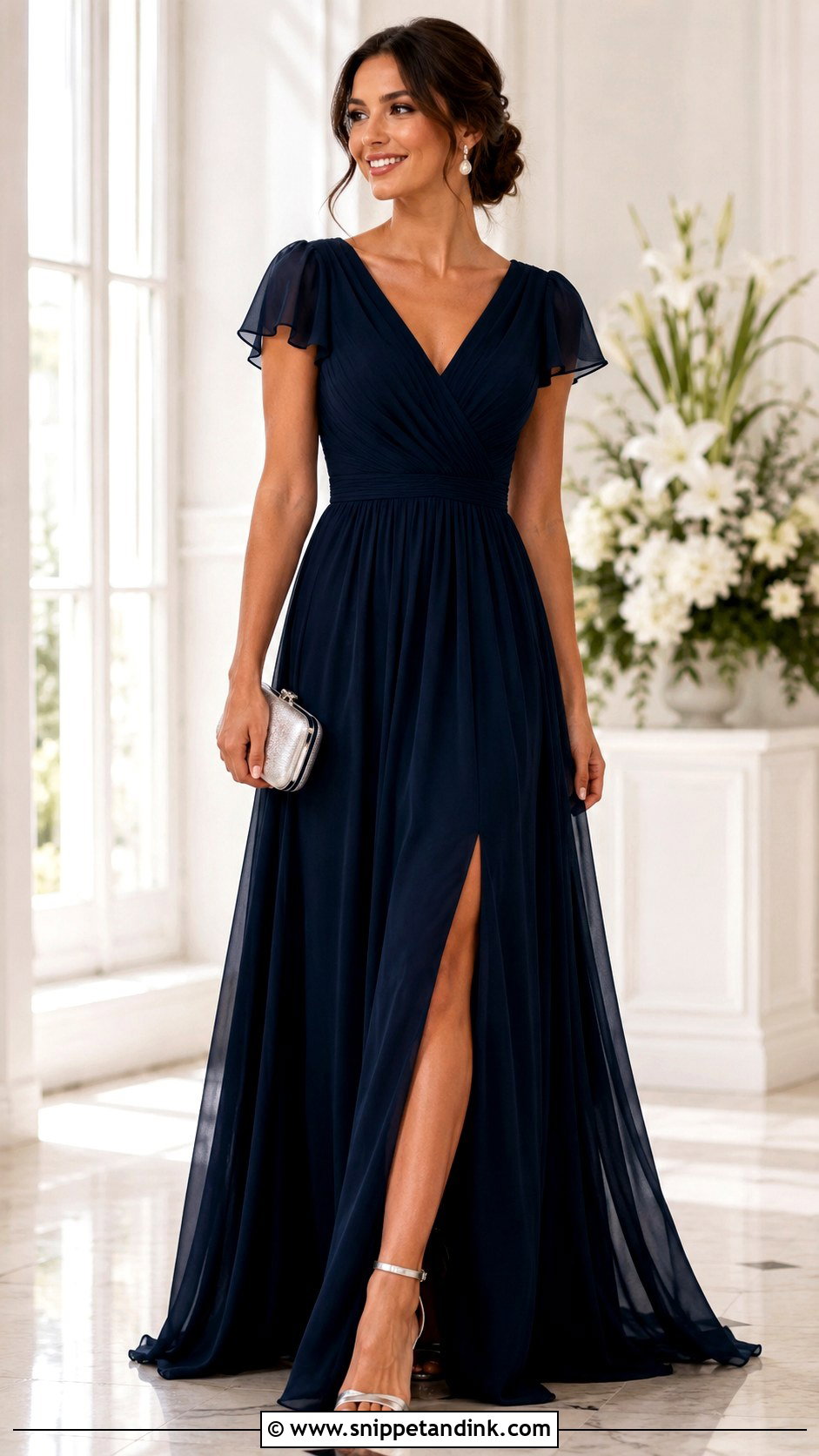 Navy Blue Bridesmaid Dress Outfit - Snippet and Ink - 30 Brides Maids Outfit Ideas