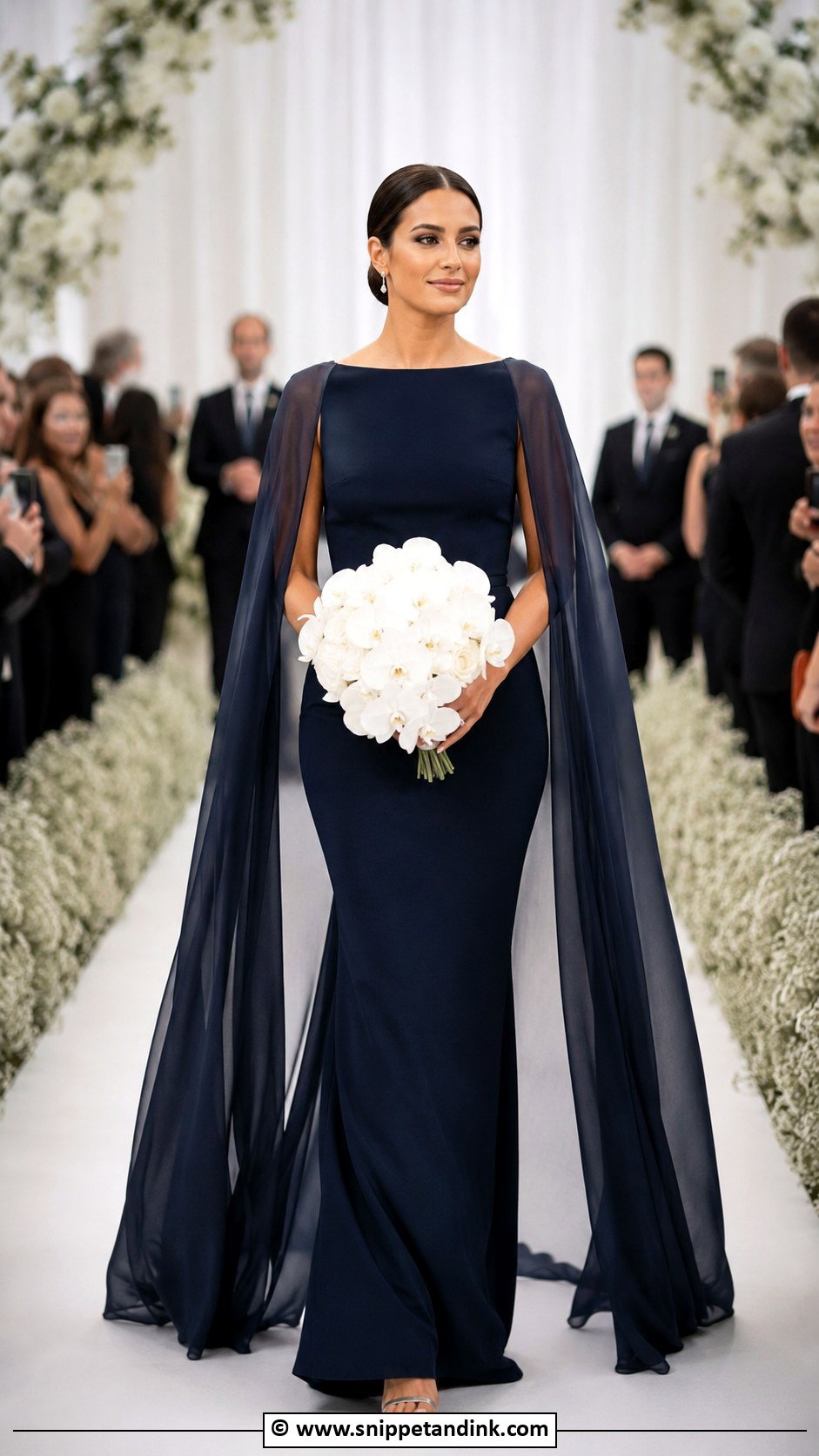 Navy Blue Cape Wedding Dress - Snippet and Ink - 25 Navy Blue Wedding Dress Ideas