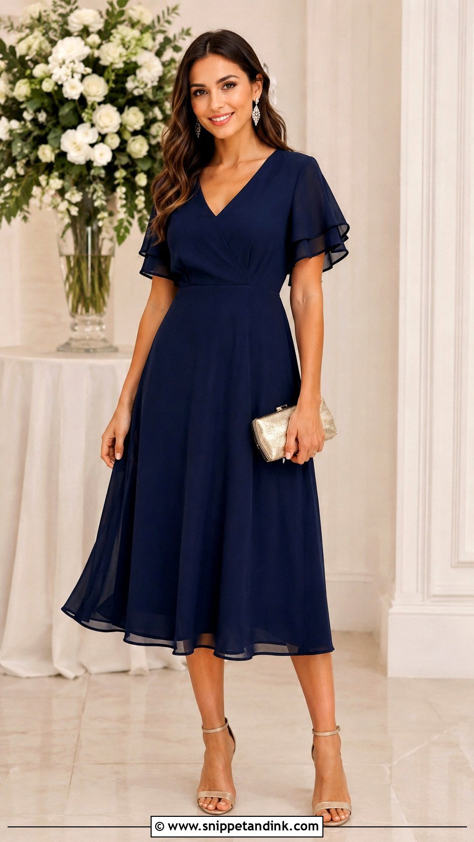 Navy Blue Dress Wedding Guest Outfit - Snippet and Ink - 25 Dress Ideas for Wedding
