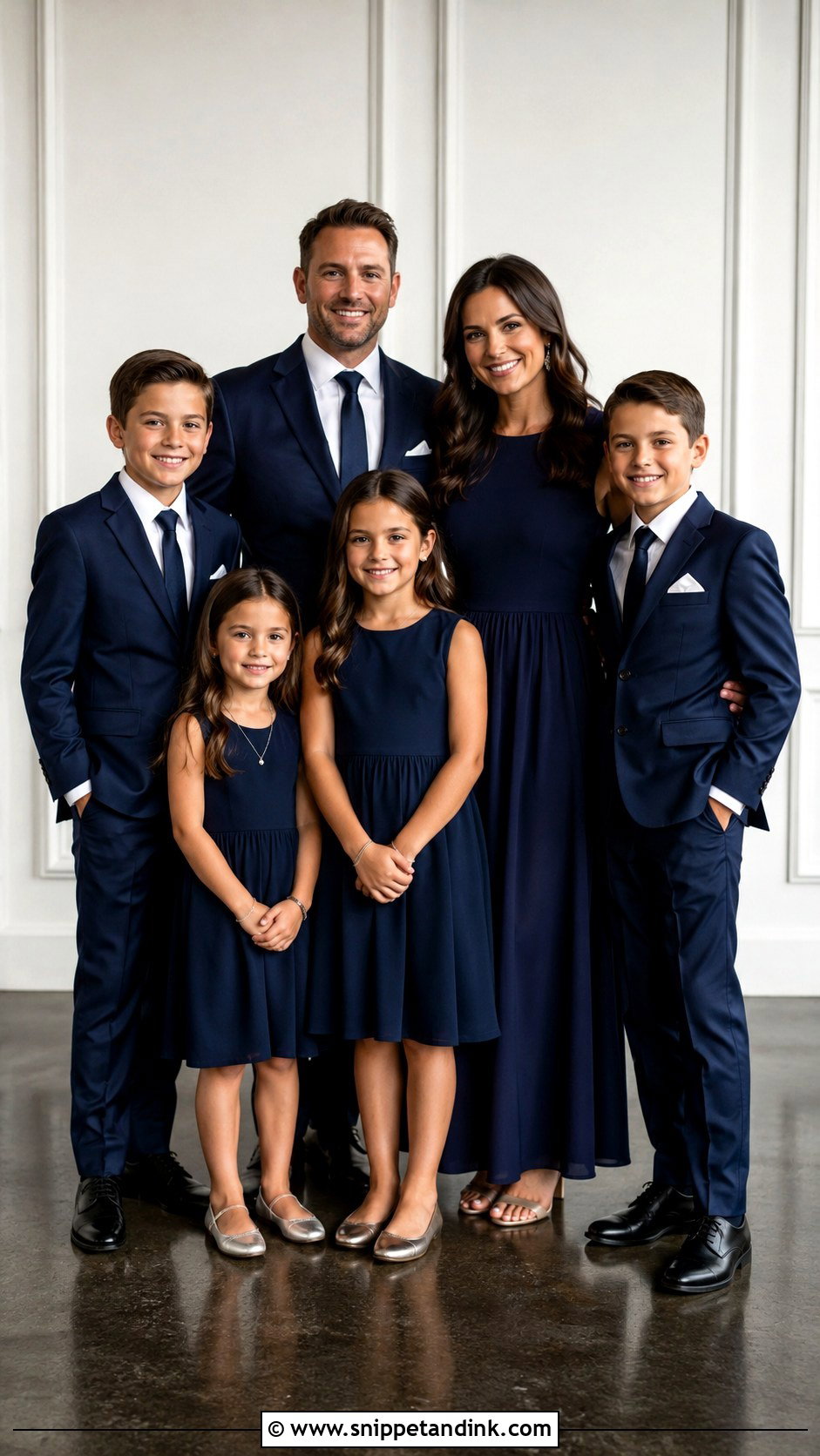 Navy Blue Family Wedding Outfit - Snippet and Ink - 25 Matching Family Outfits for Wedding