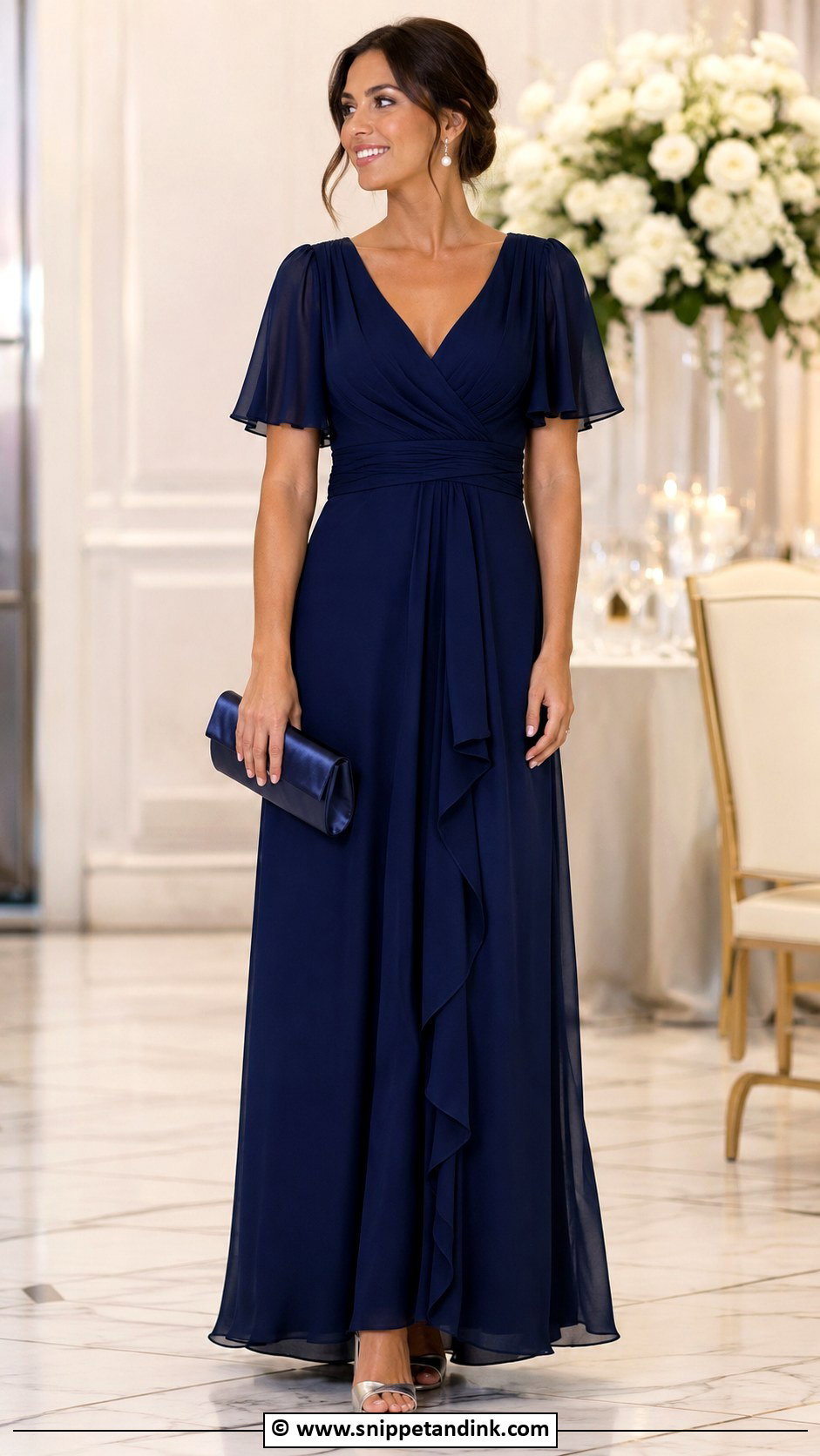 Navy Blue Formal Wedding Guest Dress - Snippet and Ink - 30 Formal Wedding Attire Ideas
