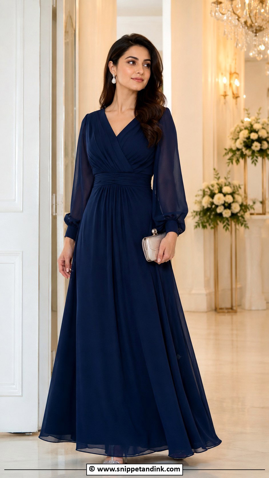Navy Blue Gown For Sister Wedding - Snippet and Ink - 30 Wedding Dress Ideas for Sisters
