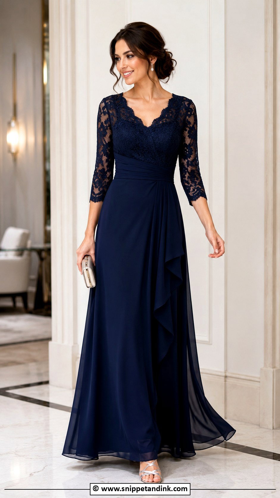 Navy Blue Gown Outfit - Snippet and Ink - 30 Gown Ideas