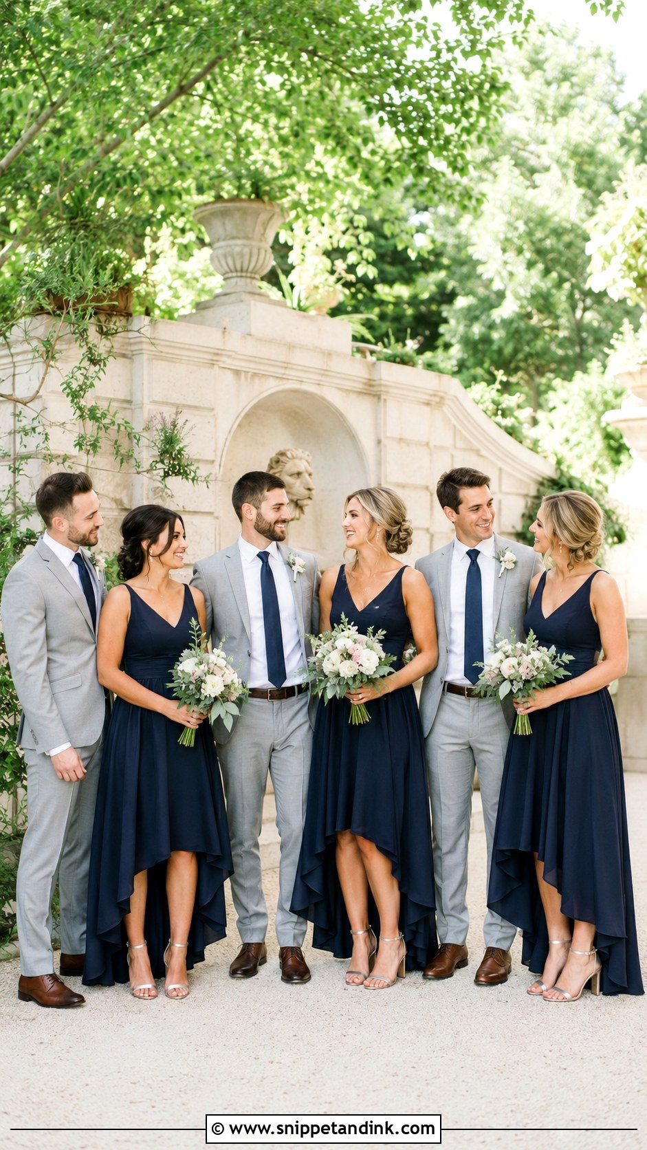 Navy Blue High Low Bridesmaid Dresses - Snippet and Ink - 25 Navy Blue Bridal Party Ideas