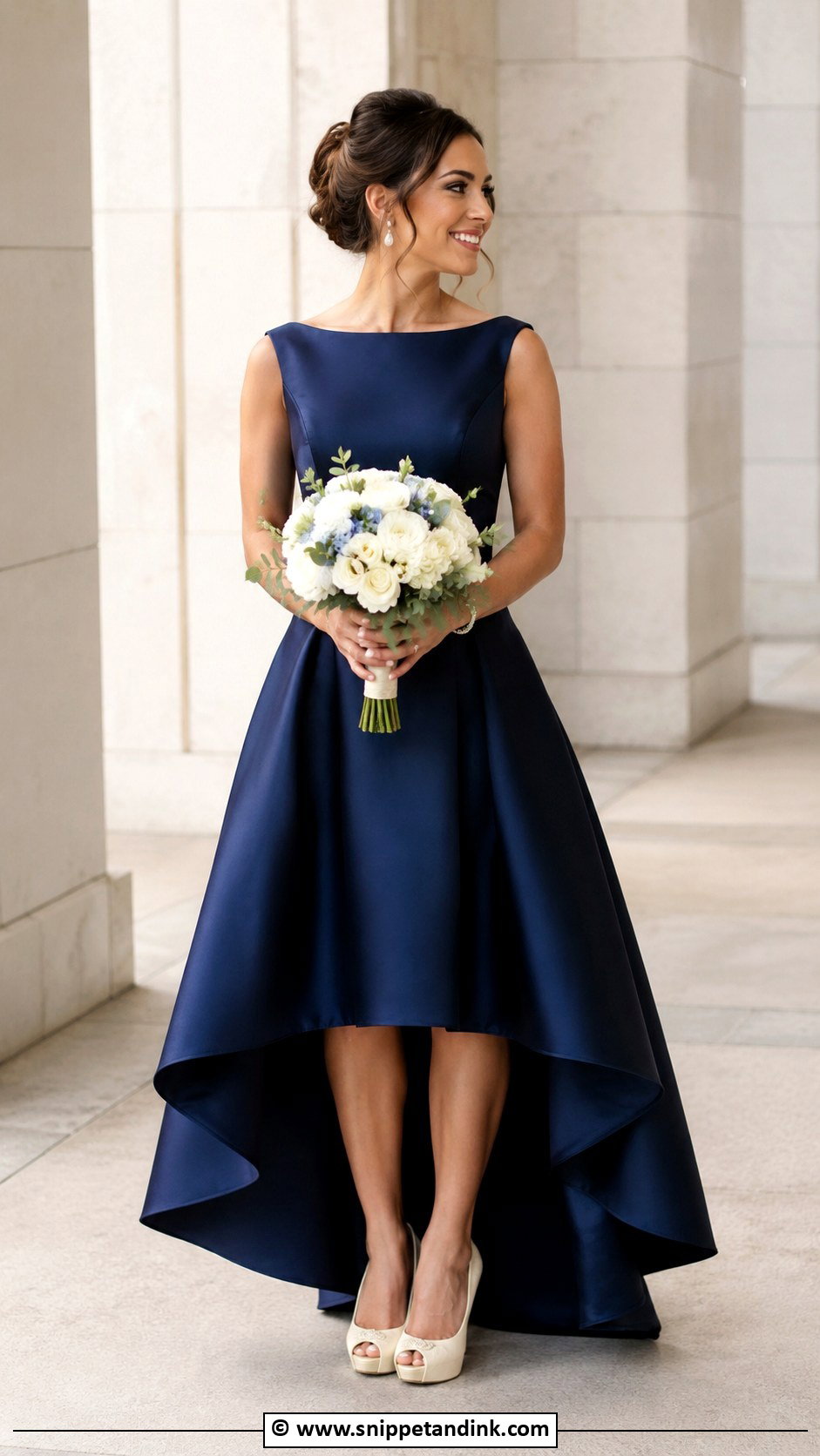 Navy Blue High Low Wedding Dress - Snippet and Ink - 25 Navy Blue Wedding Dress Ideas