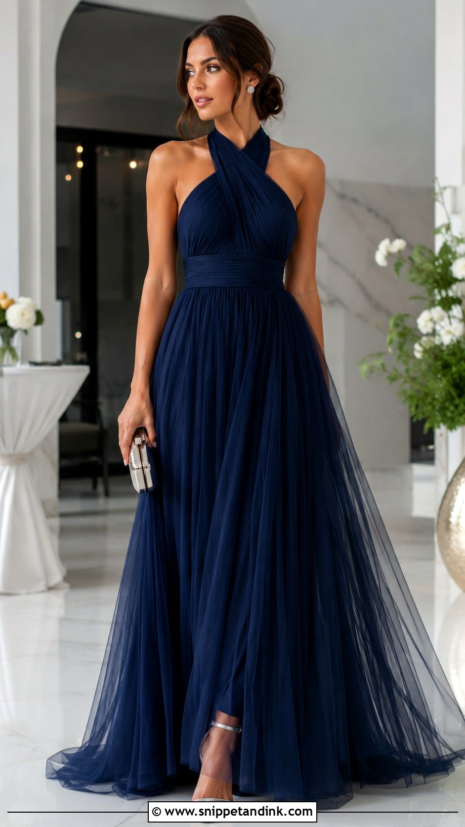 Navy Blue Infinity Dress With Tulle - Snippet and Ink - 20 Infinity Dress with Tulle Ideas