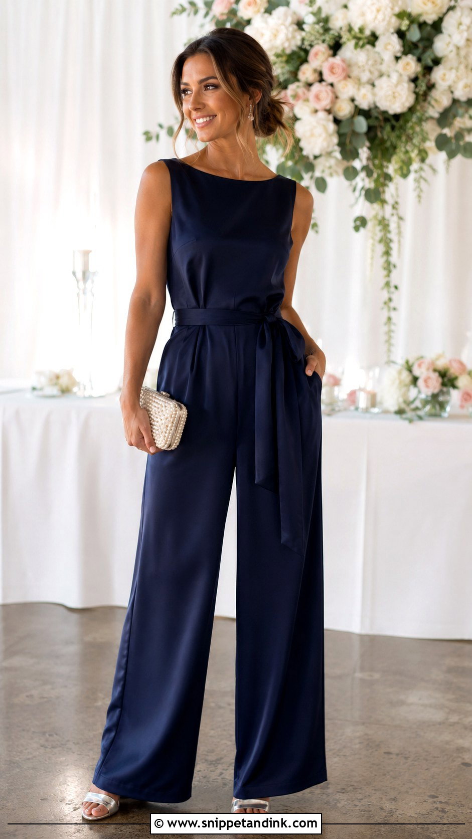 Navy Blue Jumpsuit Wedding Outfit - Snippet and Ink - 25 Jumpsuit Wedding Outfit Ideas