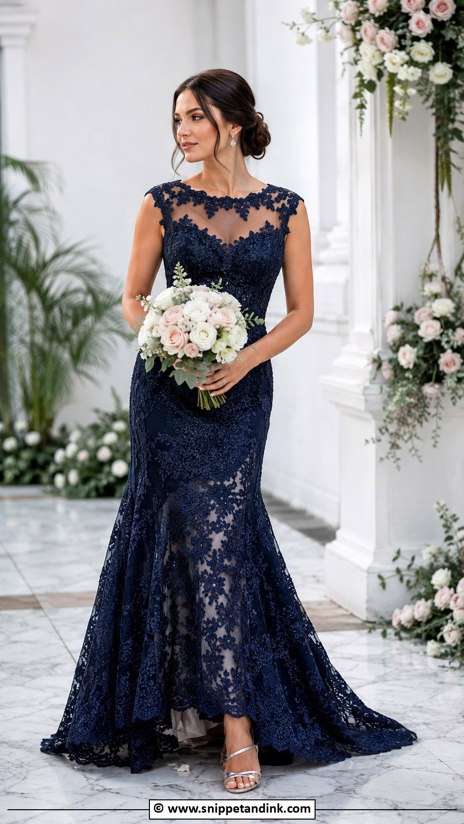 Navy Blue Lace Wedding Dress - Snippet and Ink - 25 Navy Blue Wedding Dress Ideas