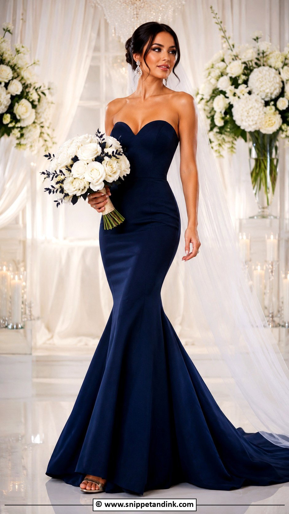 Navy Blue Mermaid Wedding Dress - Snippet and Ink - 25 Navy Blue Wedding Dress Ideas