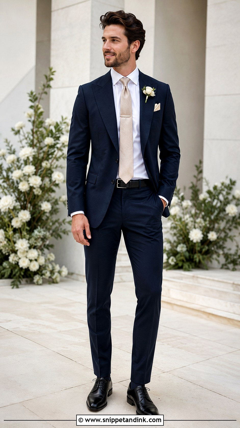 Navy Blue Peak Lapel Suit Wedding - Snippet and Ink - 20 Navy Blue Suits Wedding