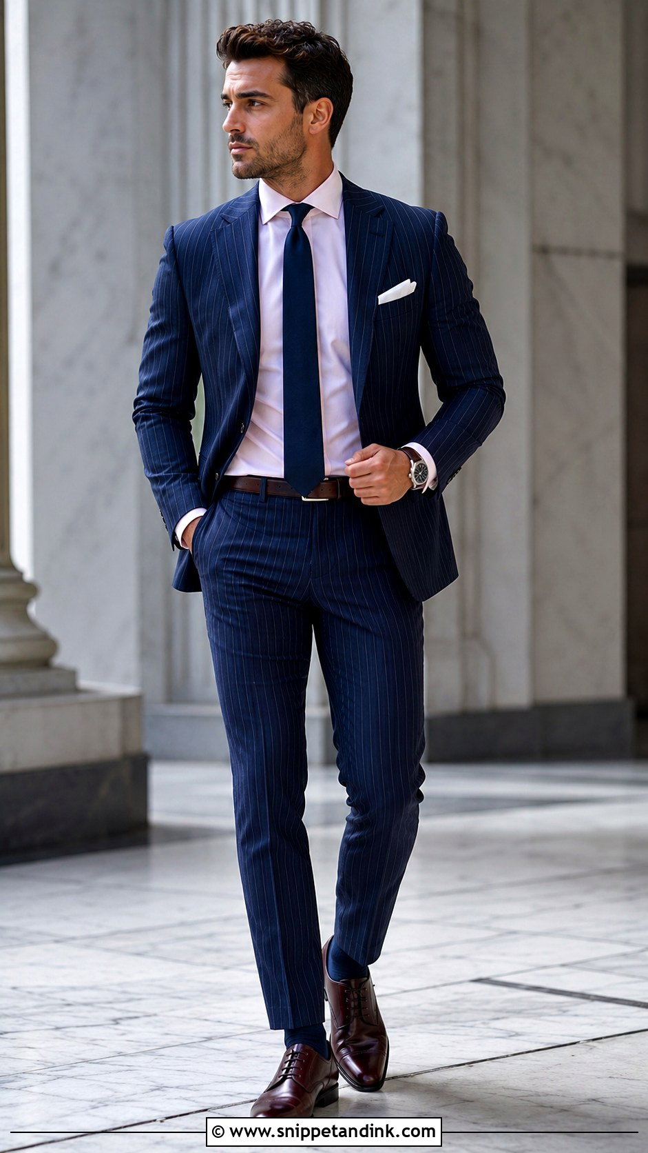 Navy Blue Pinstripe Suit Wedding - Snippet and Ink - 20 Navy Blue Suits Wedding