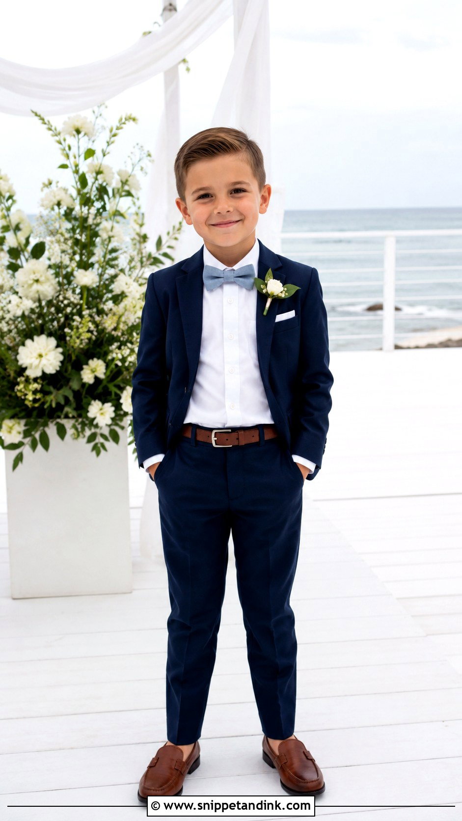 Navy Blue Ring Bearer Suit - Snippet and Ink - 20 Bearer Outfit Ideas