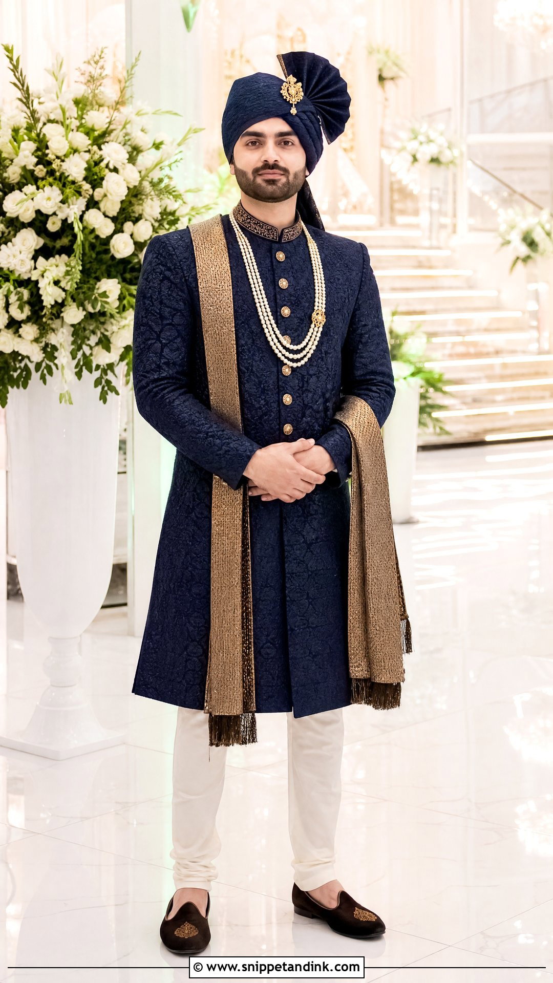 Navy Blue Sherwani - Snippet and Ink - 20 Sherwani for Wedding Ideas