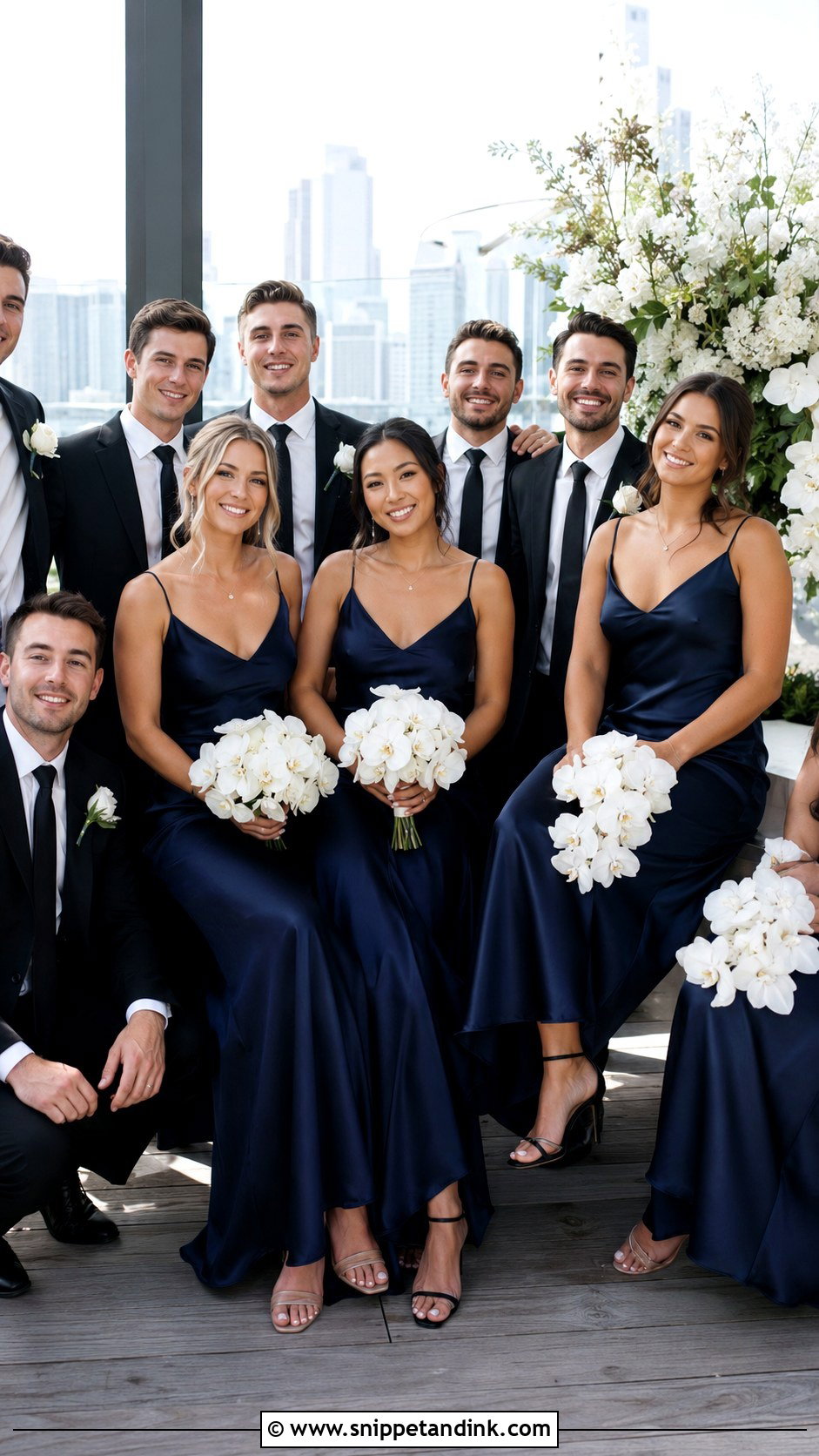 Navy Blue Slip Bridesmaid Dresses - Snippet and Ink - 25 Navy Blue Bridal Party Ideas