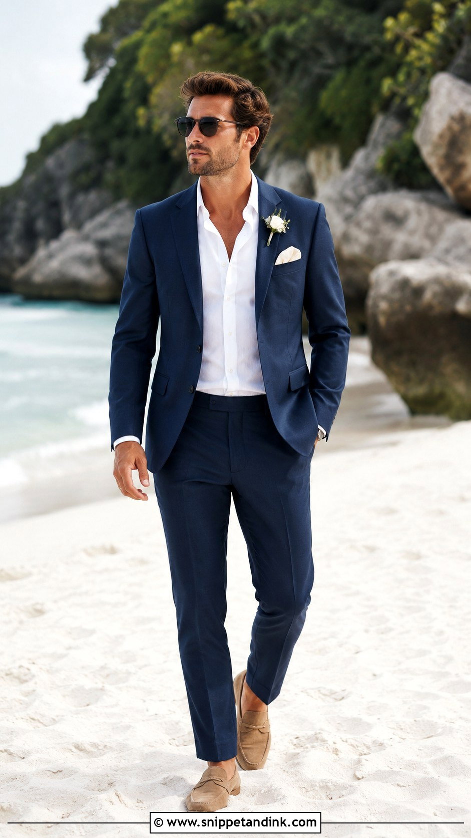 Navy Blue Suit For Beach Wedding - Snippet and Ink - 30 Navy Blue Suit Wedding Ideas