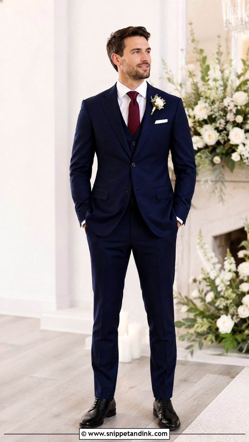 Navy Blue Suit For Winter Wedding - Snippet and Ink - 30 Navy Blue Suit Wedding Ideas
