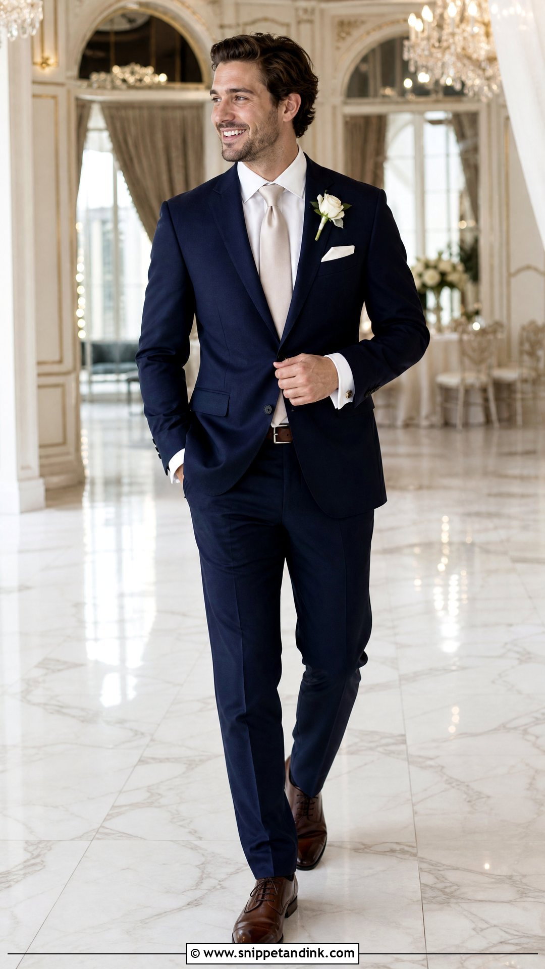 Navy Blue Suit With Champagne Tie - Snippet and Ink - 25 Navy Blue Suit Wedding Color Combos Ideas