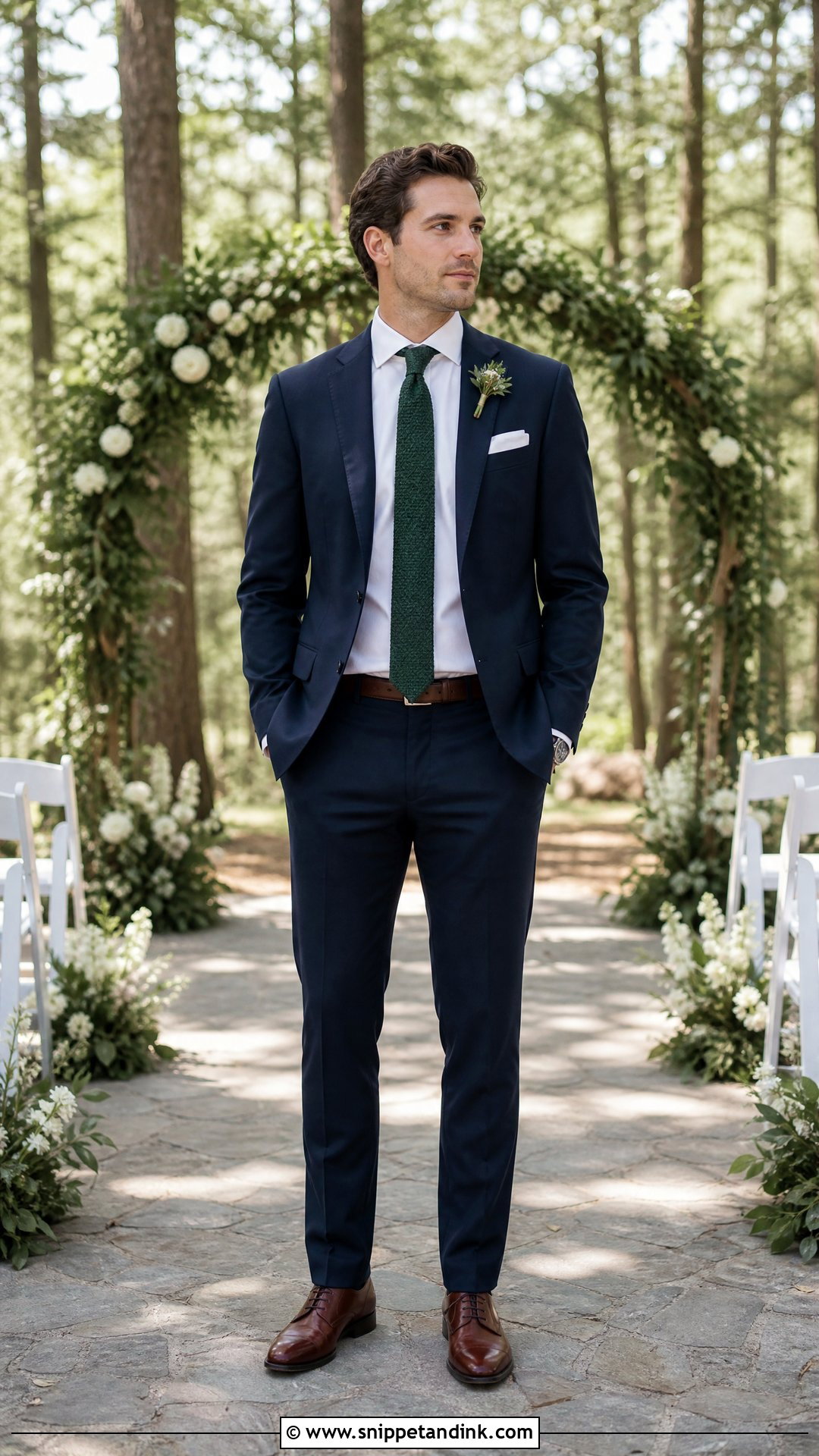Navy Blue Suit With Forest Green Accessories - Snippet and Ink - 25 Navy Blue Suit Wedding Color Combos Ideas