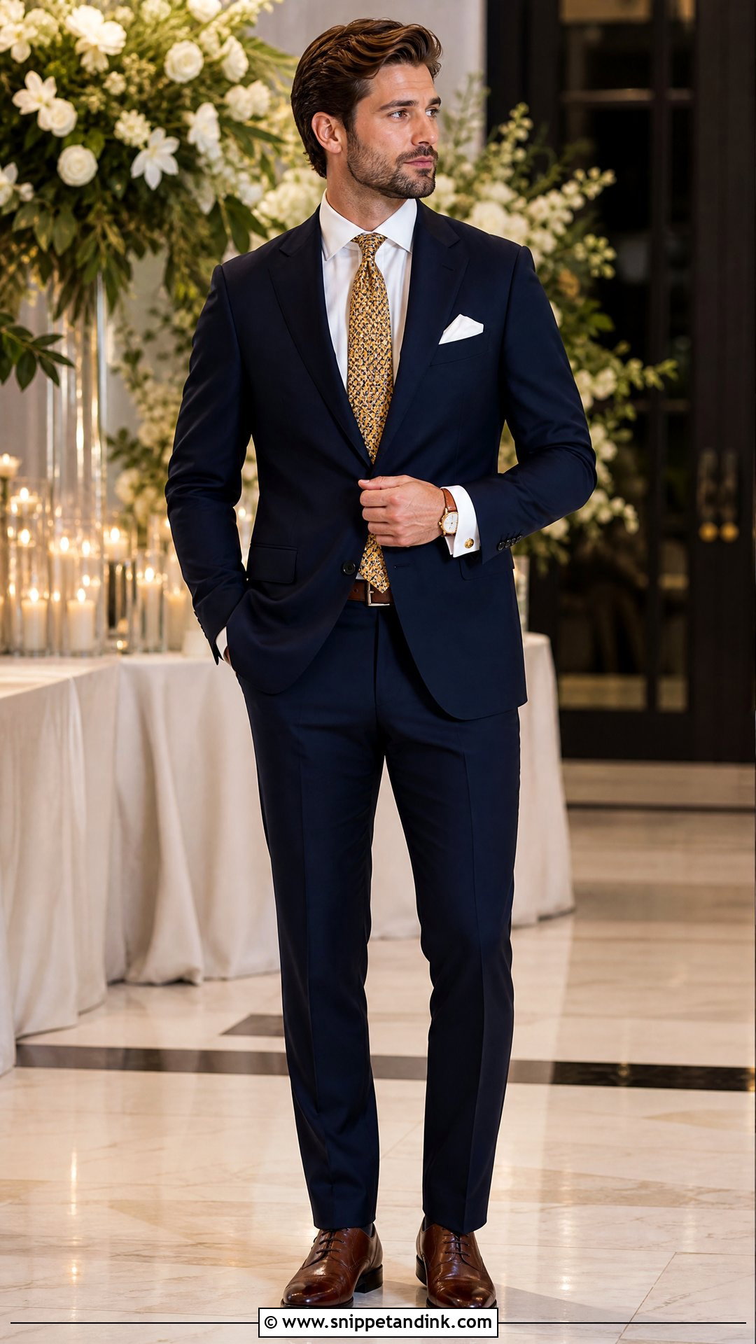 Navy Blue Suit With Gold Accessories - Snippet and Ink - 25 Navy Blue Suit Wedding Color Combos Ideas