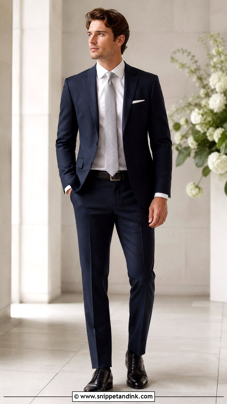 Navy Blue Suit With Gray Tie - Snippet and Ink - 30 Navy Blue Suit Wedding Ideas