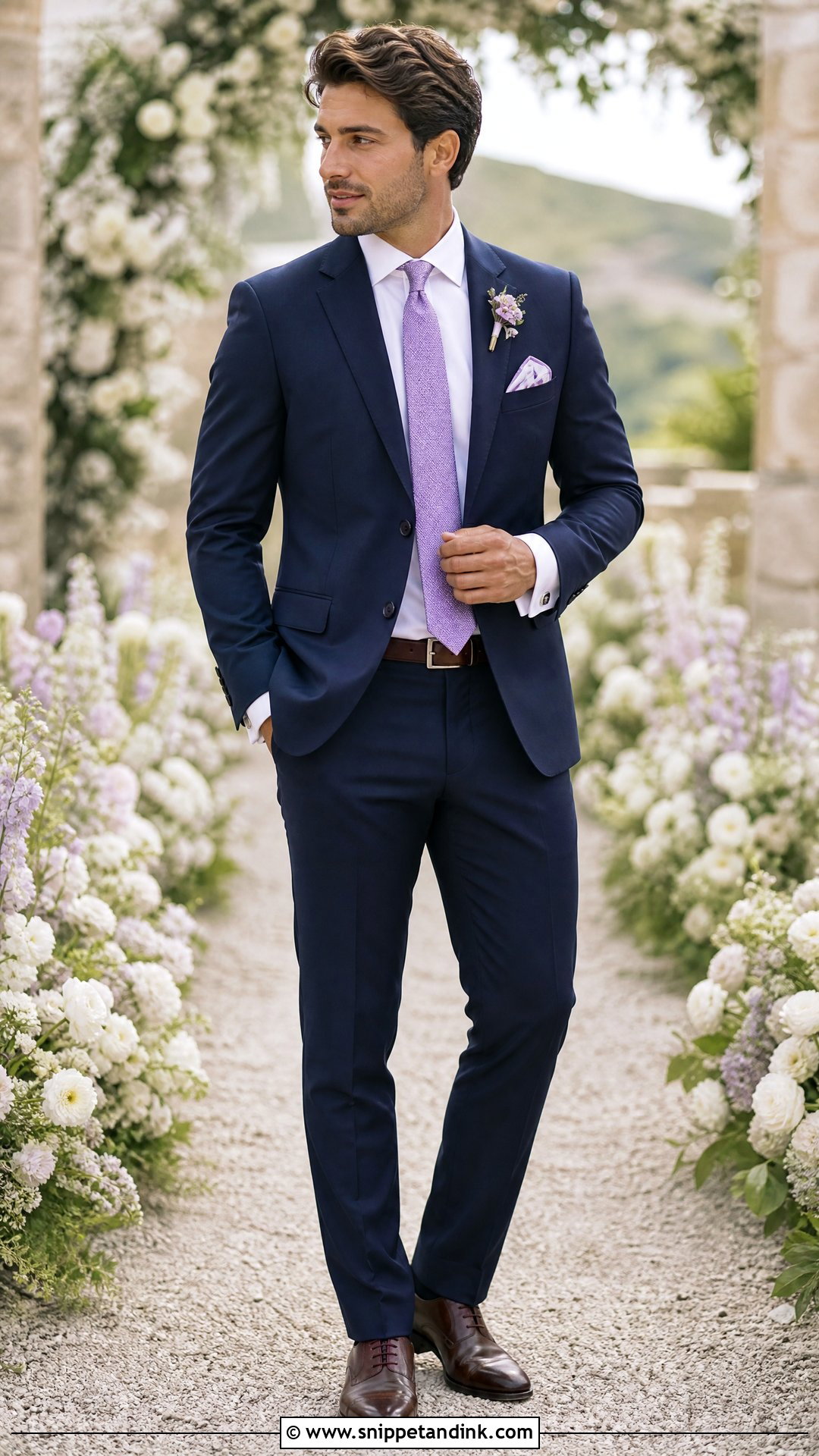 Navy Blue Suit With Lavender Tie - Snippet and Ink - 25 Navy Blue Suit Wedding Color Combos Ideas