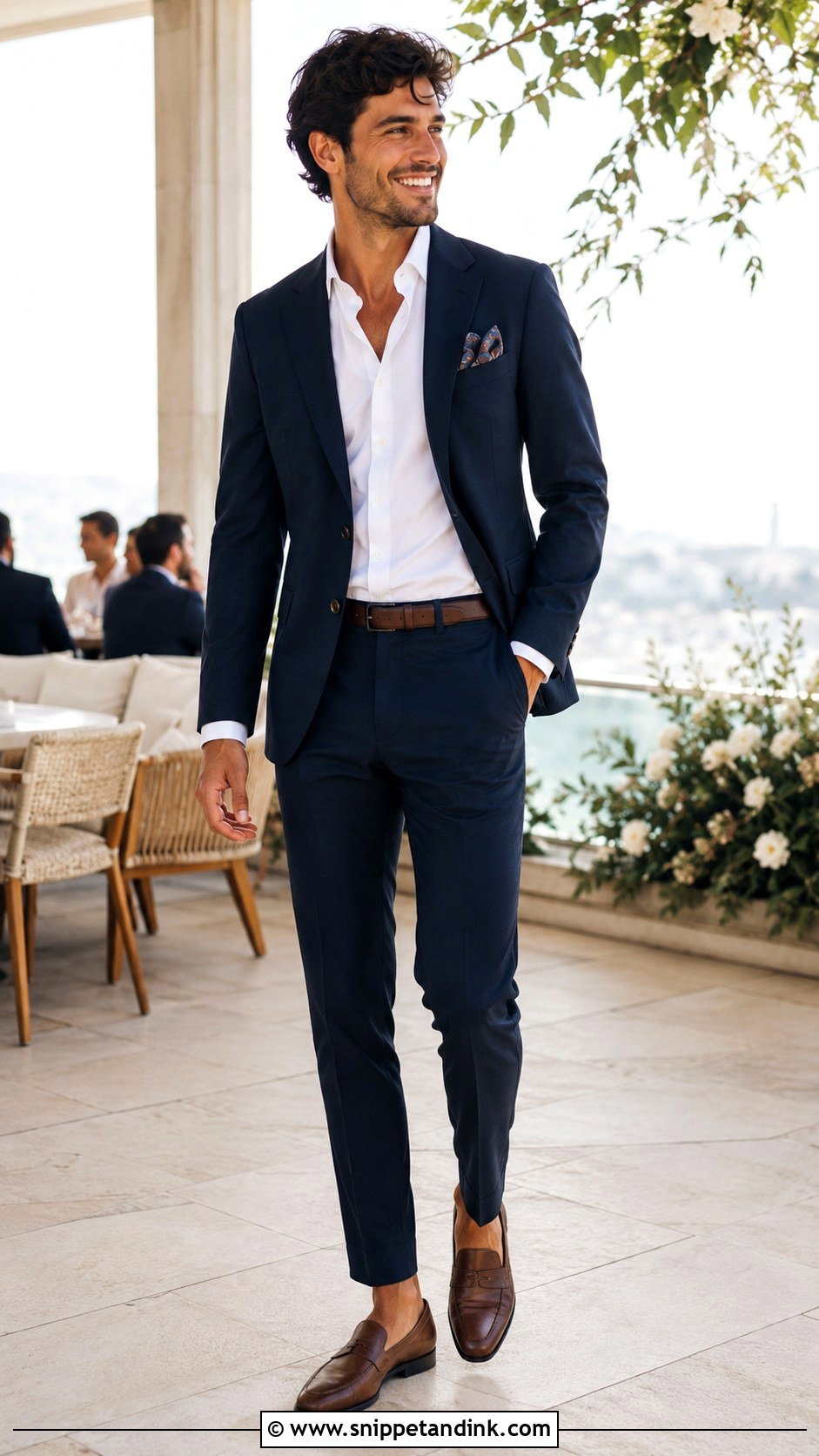 Navy Blue Suit With Loafers - Snippet and Ink - 30 Navy Blue Suit Wedding Ideas