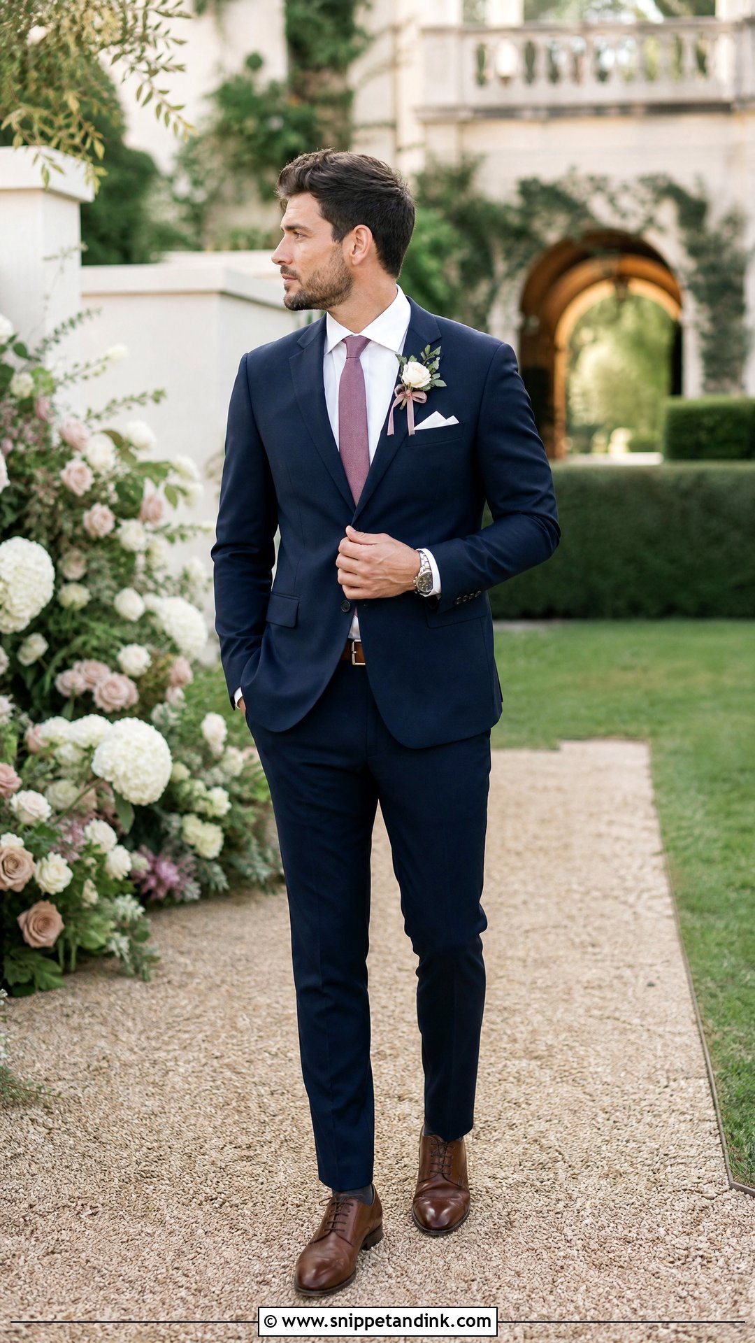 Navy Blue Suit With Mauve Accessories - Snippet and Ink - 25 Navy Blue Suit Wedding Color Combos Ideas