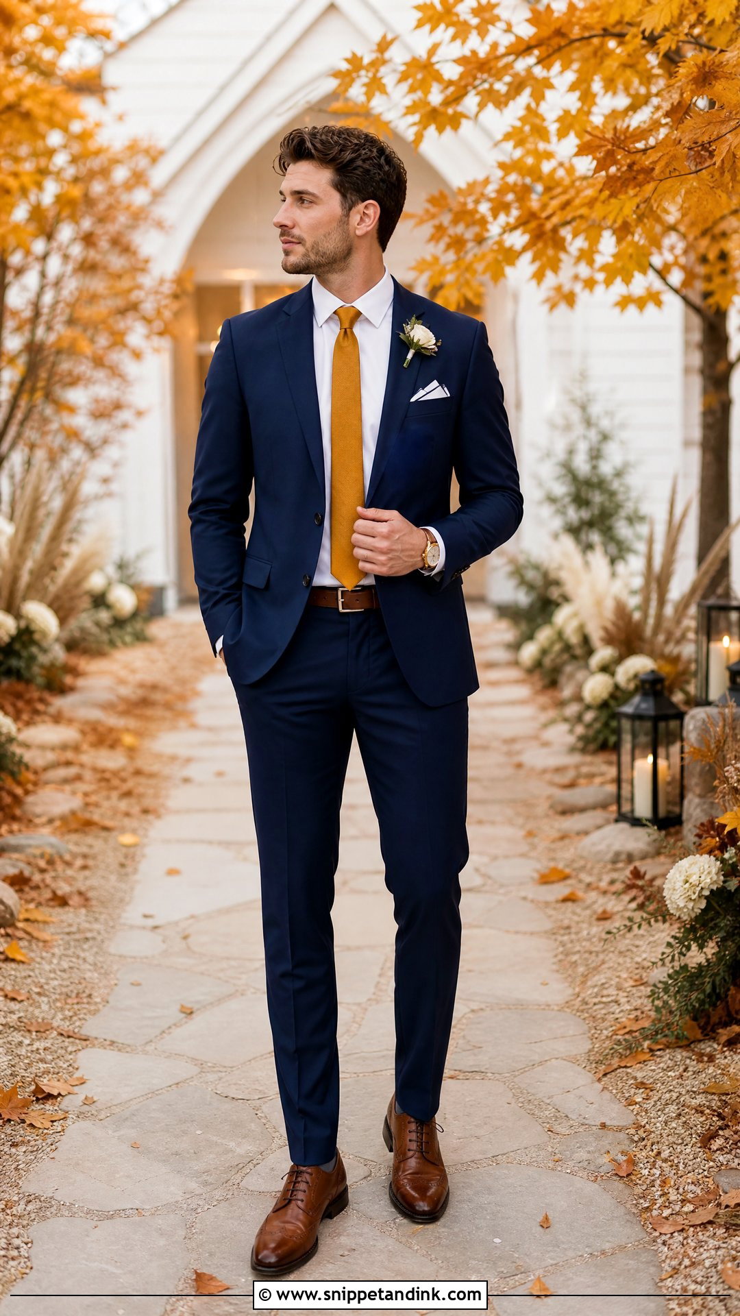 Navy Blue Suit With Mustard Yellow Tie - Snippet and Ink - 25 Navy Blue Suit Wedding Color Combos Ideas