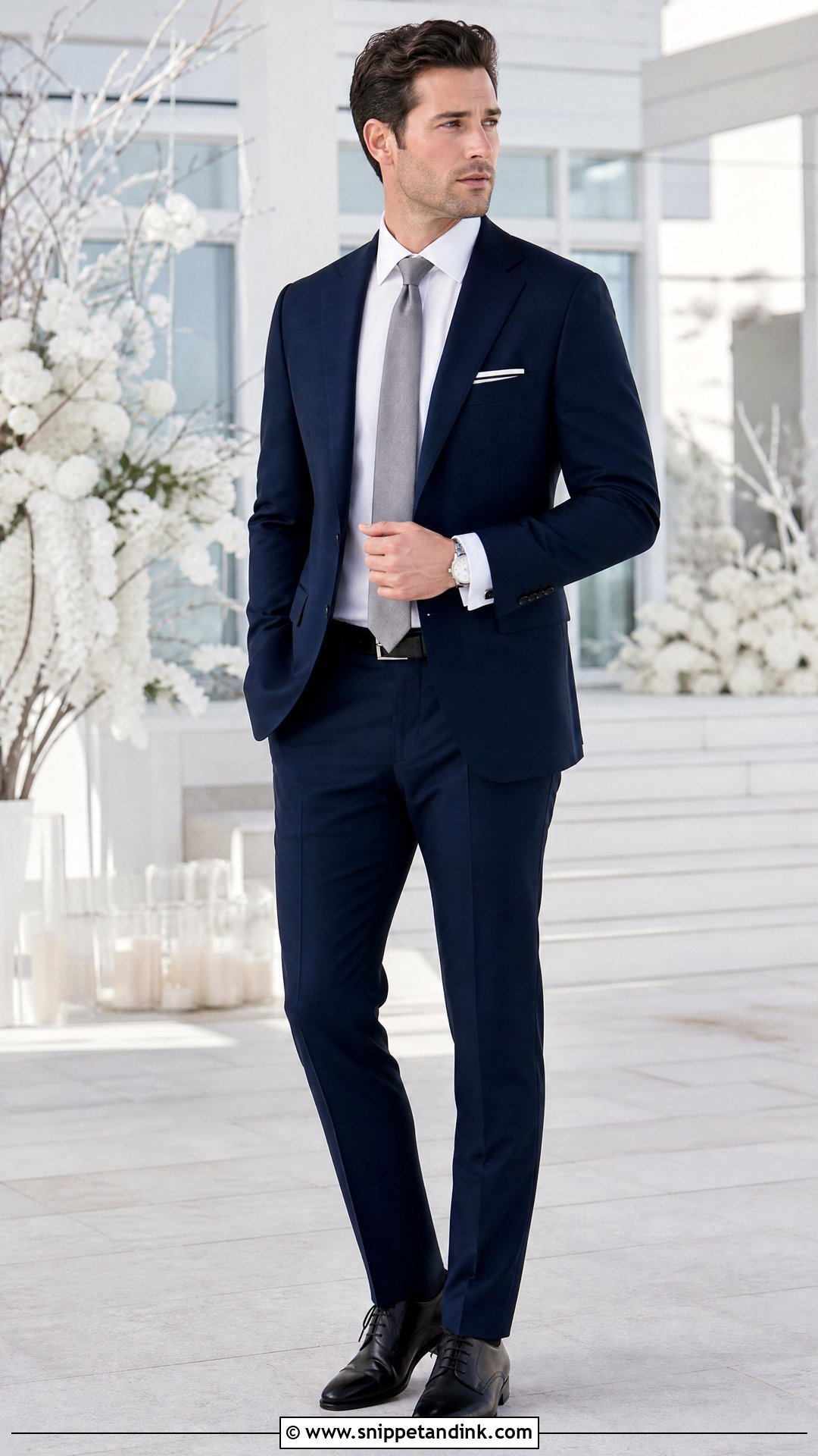 Navy Blue Suit With Silver And Gray Accessories - Snippet and Ink - 25 Navy Blue Suit Wedding Color Combos Ideas