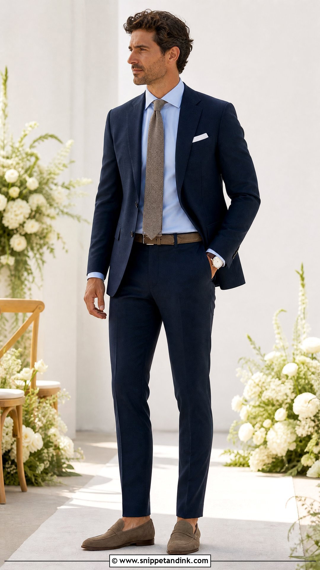 Navy Blue Suit With Taupe Tie - Snippet and Ink - 25 Navy Blue Suit Wedding Color Combos Ideas