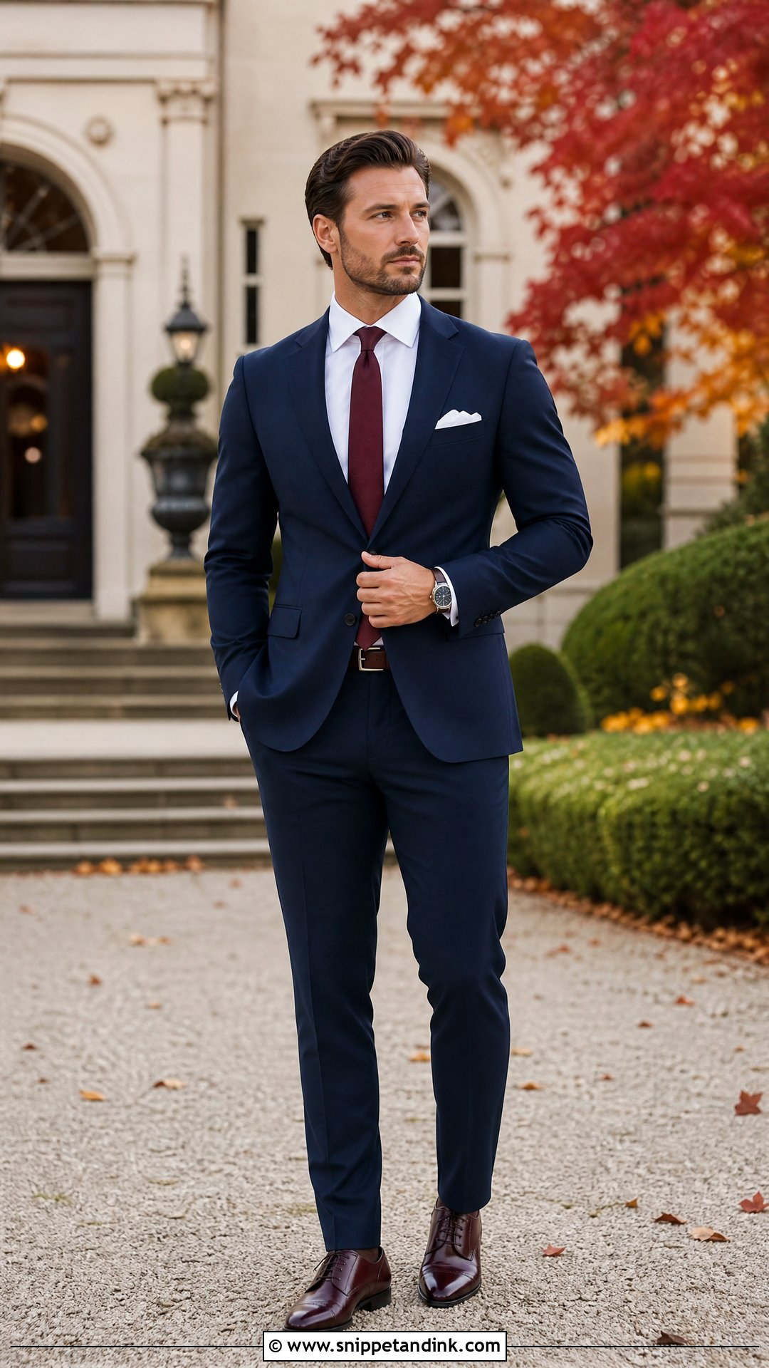 Navy Blue Suit With White Shirt And Burgundy Tie - Snippet and Ink - 25 Navy Blue Suit Wedding Color Combos Ideas