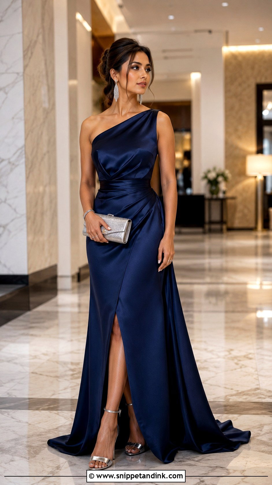 Navy Blue Tail Gown Outfit - Snippet and Ink - 25 Tail Gown Ideas