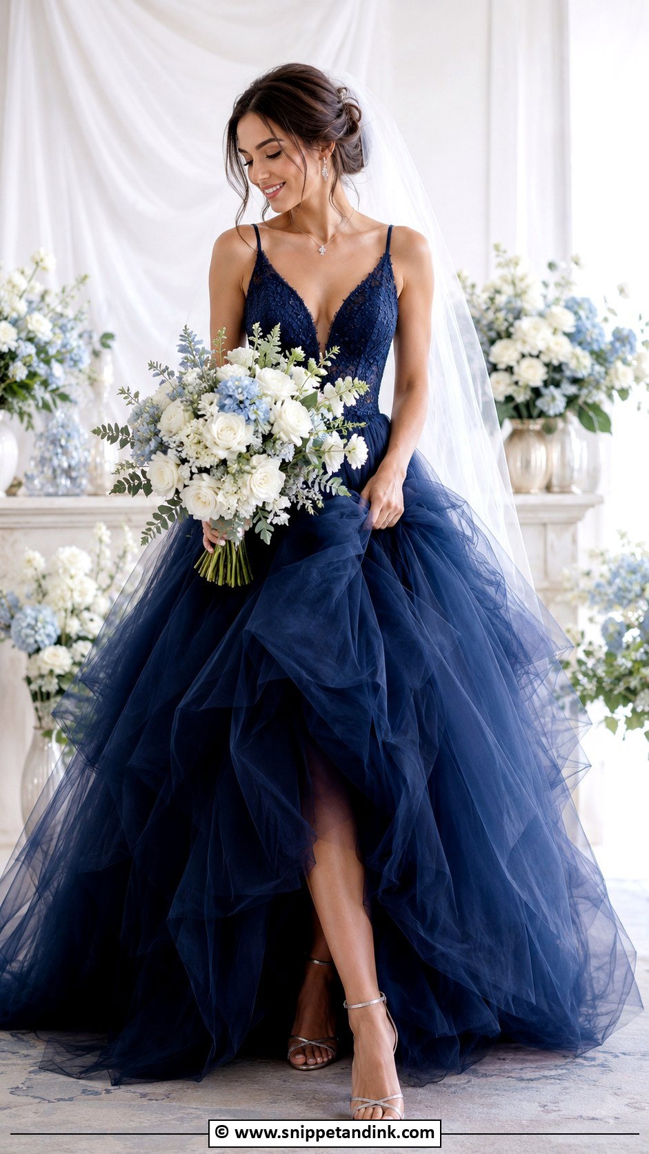 Navy Blue Tulle Wedding Dress - Snippet and Ink - 25 Navy Blue Wedding Dress Ideas