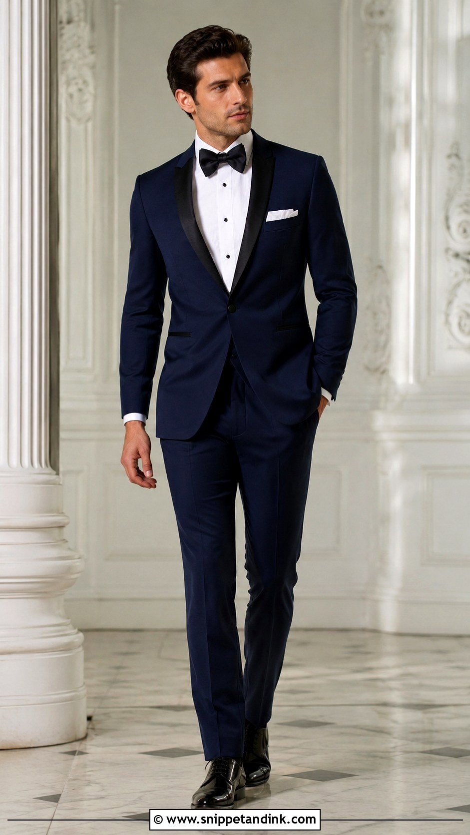 Navy Blue Tuxedo Wedding Outfit - Snippet and Ink - 30 Navy Blue Suit Wedding Ideas