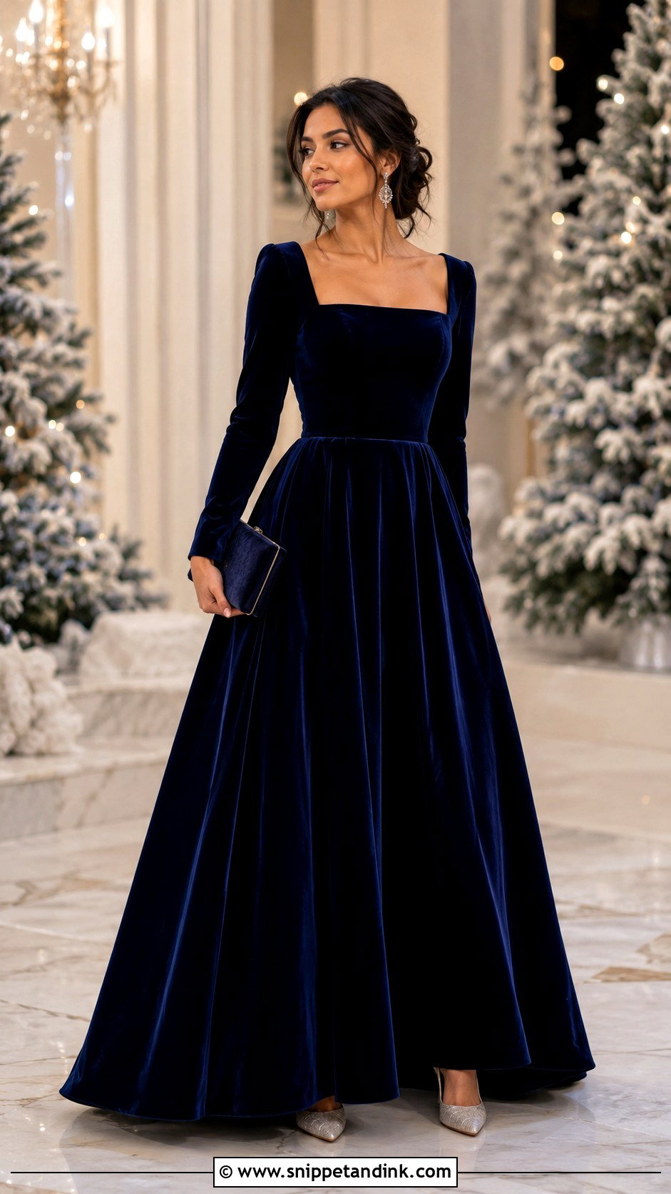 Navy Blue Velvet Ballgown - Snippet and Ink - 20 Blue Ballgown Ideas
