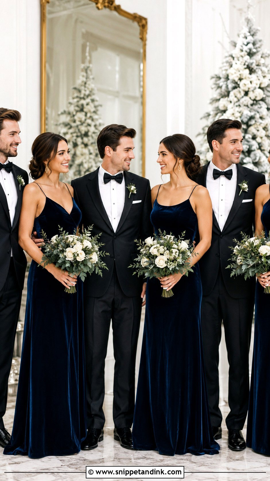 Navy Blue Velvet Bridesmaid Dresses - Snippet and Ink - 25 Navy Blue Bridal Party Ideas