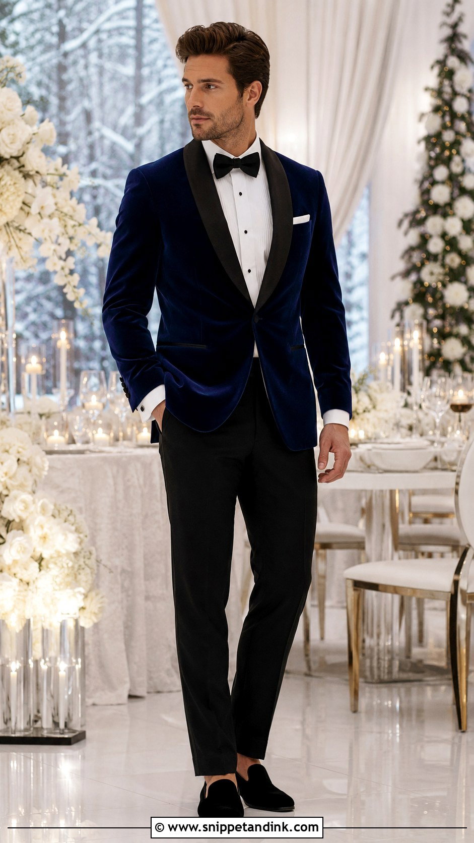 Navy Blue Velvet Tuxedo Wedding - Snippet and Ink - 20 Navy Blue Suits Wedding